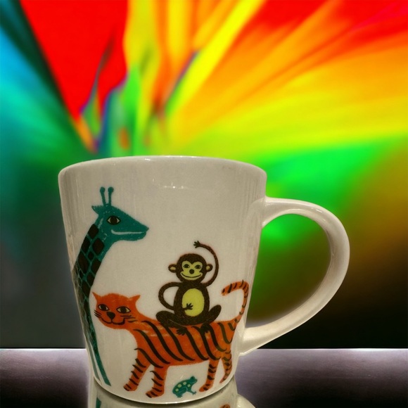 STARBUCKS Kids Zoo Wild Animals Bone China Coffee Mug Small Cup - Picture 1 of 5